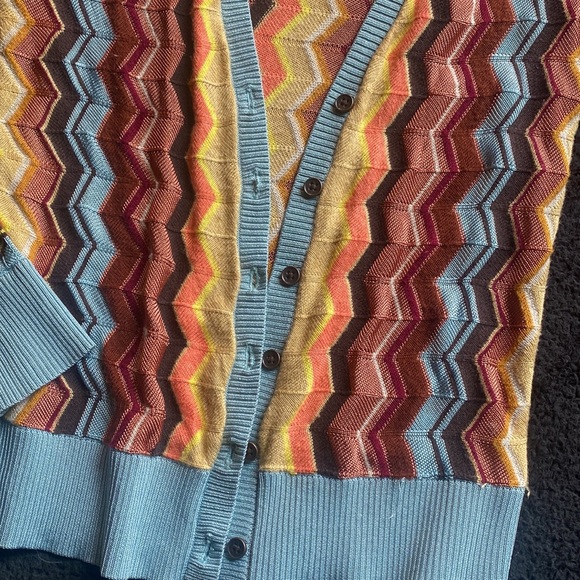 Missoni Target chevron colorful baby blue pastel cardigan S geometric print - Picture 5 of 8